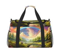 WZYCWB Red Bird Head - Bolsa de viaje de mano, bolsa de fin de semana, bolsa de yoga adecuada para fitness y otros escenarios, arcoíris, Talla única