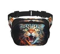 WZYCWB Riñonera deportiva para gatos con boca abierta, bolsa cruzada moderna y moderna, bolsa pequeña de viaje ligera