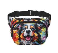 WZYCWB Riñonera deportiva para perro con pintura al óleo, bolsa cruzada moderna y de moda, bolsa pequeña de viaje ligera