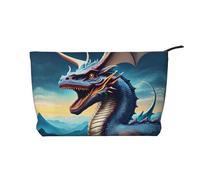 WZYCWB Roaring Dragon - Bolsa de cosméticos de pana portátil con cremallera para mujer, adecuada para viajes y almacenamiento diario, cosméticos
