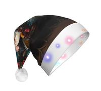 WZYCWB Rooster Family - Sombreros de Papá Noel para adultos, regalos de fiesta de Navidad de Año Nuevo, unisex, con luz LED, sombreros de Papá Noel