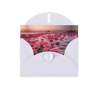 WZYCWB Roses by the Sea - Tarjetas navideñas de papel perlado, tarjetas para todas las ocasiones, Navidad, agradecimiento, boda, cumpleaños, día de San Valentín