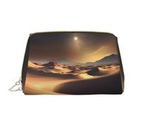 WZYCWB Sahara Desert - Neceser de piel con bolsillos, bolsa de cosméticos de viaje portátil, bolsa de almacenamiento de cosméticos de gran capacidad,