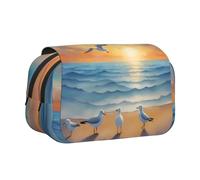 WZYCWB Seagulls by the sea - Estuche portátil ideal para organizar bolígrafos en la oficina o guardar brochas de maquillaje