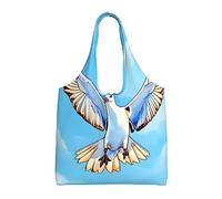 WZYCWB Seagulls in flight - Bolsa de lona estampada de un solo hombro, bolsa de compras de comestibles, bolsa de lona de uso diario