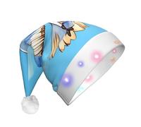WZYCWB Seagulls in flight - Sombrero de Navidad para adultos, sombrero de Papá Noel de felpa unisex con luz LED, regalo de fiesta de Navidad de Año Nuevo