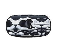 WZYCWB Seals on Ice - Estuche para lápices de gran capacidad, caja de almacenamiento multifuncional, portátil y duradero, para suministros de oficina y escuela, Black, Talla única, Estuche de belleza