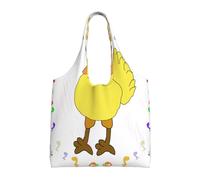 WZYCWB Singing hen - Bolsa de lona estampada de un solo hombro, bolsa de compras de comestibles, bolsa de lona de uso diario