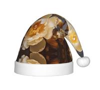 WZYCWB Sombrero de fiesta de Navidad con estampado de peonías de oro blanco, regalo de actividad para niños, accesorio de decoración de Navidad