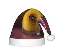 WZYCWB Sombrero de fiesta de Navidad con patrón de jugo de fruta de la pasión, regalo de actividad de clase infantil, accesorio de decoración de vacaciones de Navidad