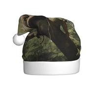 WZYCWB Sombrero de Navidad de mono sentado en un árbol para adultos, unisex, Papá Noel, Navidad, Halloween, fiesta de vacaciones, sombrero de Navidad de felpa para adultos