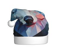 WZYCWB Sombrero de Papá Noel con patrón de lobo de bloque, adecuado para fiestas de Navidad, fiestas de Año Nuevo y actuaciones escénicas.