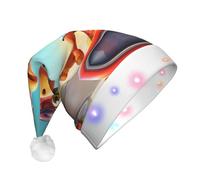 WZYCWB Sombrero de Papá Noel con patrones de dinosaurios locos, sombrero de felpa brillante para Navidad, Año Nuevo y eventos de fiesta