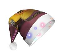 WZYCWB Sombrero de Papá Noel con patrones de jugo de fruta de la pasión | Sombrero de felpa brillante para Navidad, Año Nuevo y eventos de fiesta