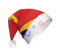 WZYCWB Sombrero de Papá Noel con patrones de la República Democrática de Timor-Leste | Sombrero de felpa brillante para Navidad, Año Nuevo y eventos de fiesta