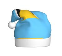 WZYCWB Sombrero de Papá Noel de felpa con la bandera de Santa Lucía, sombrero de Papá Noel de 15.7 pulgadas de alto, sombrero de Papá Noel de Año Nuevo, sombrero decorativo unisex