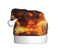 WZYCWB Sombrero de Papá Noel de felpa con salpicaduras de llamas de baloncesto en el fuego y el agua, 15.7 pulgadas de alto, sombrero de Papá Noel de Año Nuevo, sombrero decorativo unisex