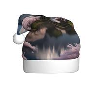 WZYCWB Sombrero de Papá Noel de felpa de Mt. Fuji a principios de primavera, 15.7 pulgadas de alto, sombrero de Papá Noel de Año Nuevo, sombrero decorativo unisex