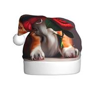 WZYCWB Sombrero de Papá Noel de felpa de perro parecido a un caballero, sombrero de Papá Noel de 15.7 pulgadas de alto, sombrero decorativo unisex para fiesta de Año Nuevo de Navidad