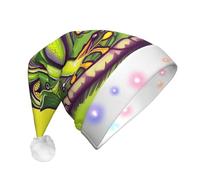 WZYCWB Sombreros de Papá Noel con diseño de rana en un estanque para adultos, regalos de fiesta de Navidad de Año Nuevo, unisex, con luz LED, sombreros de Papá Noel