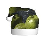 WZYCWB Sombreros de Papá Noel estampados de frutas verdes con agua, ideales para Nochebuena, Nochevieja y fiestas navideñas, decoraciones festivas