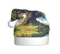 WZYCWB Sombreros de Papá Noel impresos con árboles de roble antiguos, ideales para Nochebuena, Año Nuevo y fiestas de vacaciones, decoraciones festivas