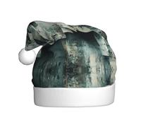 WZYCWB Sombreros de Papá Noel impresos con fragmentos de bloque, ideales para Nochebuena, Año Nuevo y fiestas navideñas, decoraciones festivas