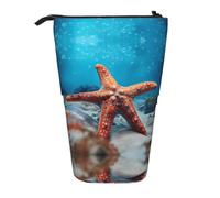 WZYCWB Starfish in The Sea - Contenedor de almacenamiento retráctil para bolígrafos, brochas de maquillaje o bolsas con cordón para monedas.