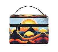 WZYCWB Sunrise Mountain - Bolsa de cosméticos grande para mujer, bolsa de cosméticos portátil de gran capacidad, bolsa de cosméticos de viaje para niñas, color negro, talla única, color negro, talla