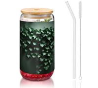 WZYCWB Tapa de bambú con diseño de enredadera verde para café helado caliente y frío, té con leche y cerveza. Una elegante taza de agua.
