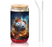 WZYCWB Tapa de bambú con estampado de béisbol caliente para café helado frío y caliente, té con leche y cerveza. Una elegante taza de agua.