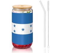 WZYCWB Tapa de bambú impresa con la bandera de Honduras para café helado caliente y frío, té con leche y cerveza. Una elegante taza de agua.
