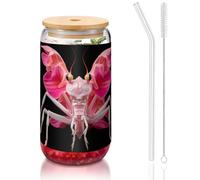 WZYCWB Tapa de bambú impresa Orchid Praying Mantis para café helado caliente y frío, té con leche y cerveza. Una elegante taza de agua.
