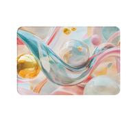 WZYCWB Tapete de 40,6 x 61 cm, tapete de entrada, tapete de puerta de cocina, adecuado para dormitorio, baño, oficina, sala de estar, patrón redondo líquido