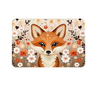 WZYCWB Tapete de bienvenida impreso The Fox in The Bush, 40,6 x 61 cm, tapete absorbente para puerta de baño y cocina