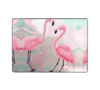 WZYCWB Tapete de franela con estampado de flamencos Love - Alfombra súper suave de 80 x 58 pulgadas