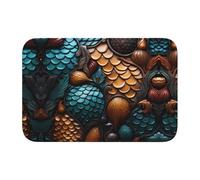 WZYCWB Tapete de invierno lavable con patrón de escamas de pescado, tapete de dobladillo de 15.7 x 23.6 pulgadas, tapete de bienvenida absorbente para puerta delantera y trasera