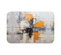 WZYCWB Tapete de invierno lavable con pintura abstracta gris y amarilla, tapete de dobladillo de 15.7 x 23.6 pulgadas, tapete absorbente de bienvenida para puerta delantera y trasera