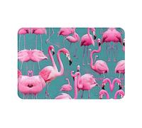 WZYCWB Tapete de piso de 40,6 x 61 cm, tapete de entrada, tapete de puerta de cocina, adecuado para dormitorio, baño, oficina, sala de estar, un patrón de bandada de flamencos