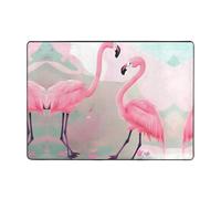 WZYCWB Tapete para decoración del hogar con estampado de flamencos de amor, 80 x 58 pulgadas, tapete suave y cómodo para oficina y sala de estar