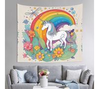 WZYCWB Tapiz con diseño de unicornios de dibujos animados, perfecto para murales de pared de sala de estar o dormitorio, crea un hogar cálido y acogedor