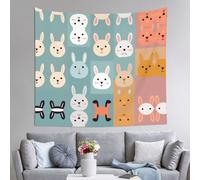 WZYCWB Tapiz con varios conejos, perfecto para murales de pared de sala de estar o dormitorio, crea un hogar cálido y acogedor