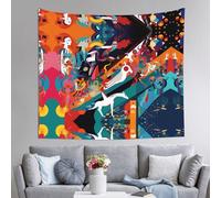 WZYCWB Tapiz de pared con estampado de acuarela extraña, 152 x 130 cm, perfecto para murales de pared de sala de estar o dormitorio