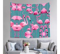 WZYCWB Tapiz de pared impreso con una bandada de flamencos, 152 x 130 cm, perfecto para murales de pared de sala de estar o dormitorio