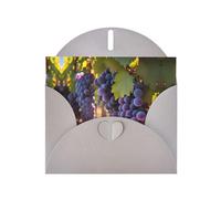 WZYCWB Tarjeta navideña de papel nacarado gris con diseño de uvas del desierto con sobre, ideal para deseos de cumpleaños, bodas, felicitaciones y condolencias.