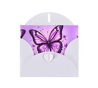 WZYCWB Tarjetas navideñas de papel con perlas de mariposa morada, tarjetas para todas las ocasiones, Navidad, agradecimiento, boda, cumpleaños, día de San Valentín
