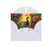 WZYCWB Tarjetas navideñas de papel perlado con flores de pavo real, tarjetas para todas las ocasiones, Navidad, agradecimiento, boda, cumpleaños, día de San Valentín