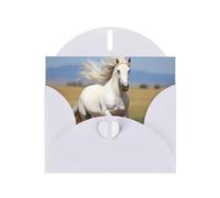 WZYCWB Tarjetas navideñas impresas blancas de The White Stallion - perfectas para saludos navideños conmovedores