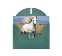 WZYCWB Tarjetas navideñas impresas de The White Stallion verde oscuro, perfectas para saludos navideños conmovedores