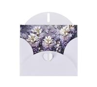 WZYCWB Tarjetas navideñas impresas en color blanco con un montón de violetas, perfectas para saludos navideños conmovedores